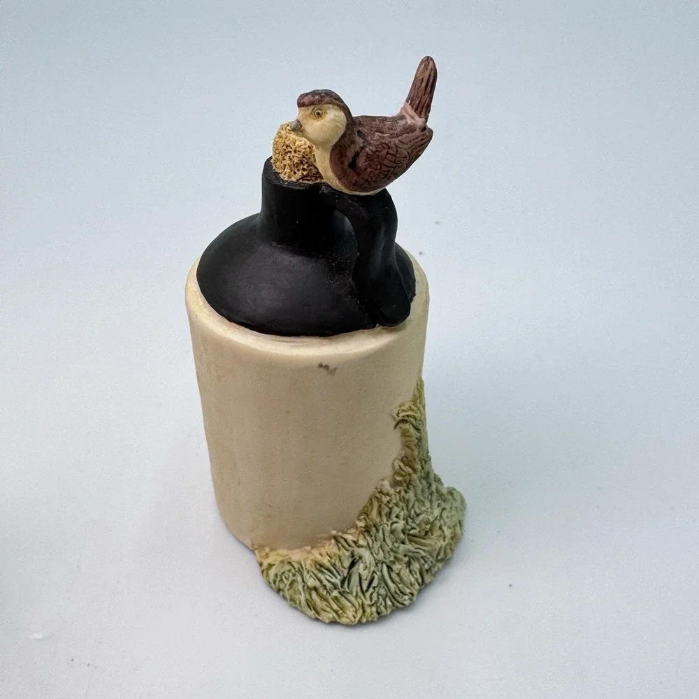 Lowell Davis THIRSTY? & DRY HOLE Bird Jug Crock Water Pump Figurine LOT 2 Schmid